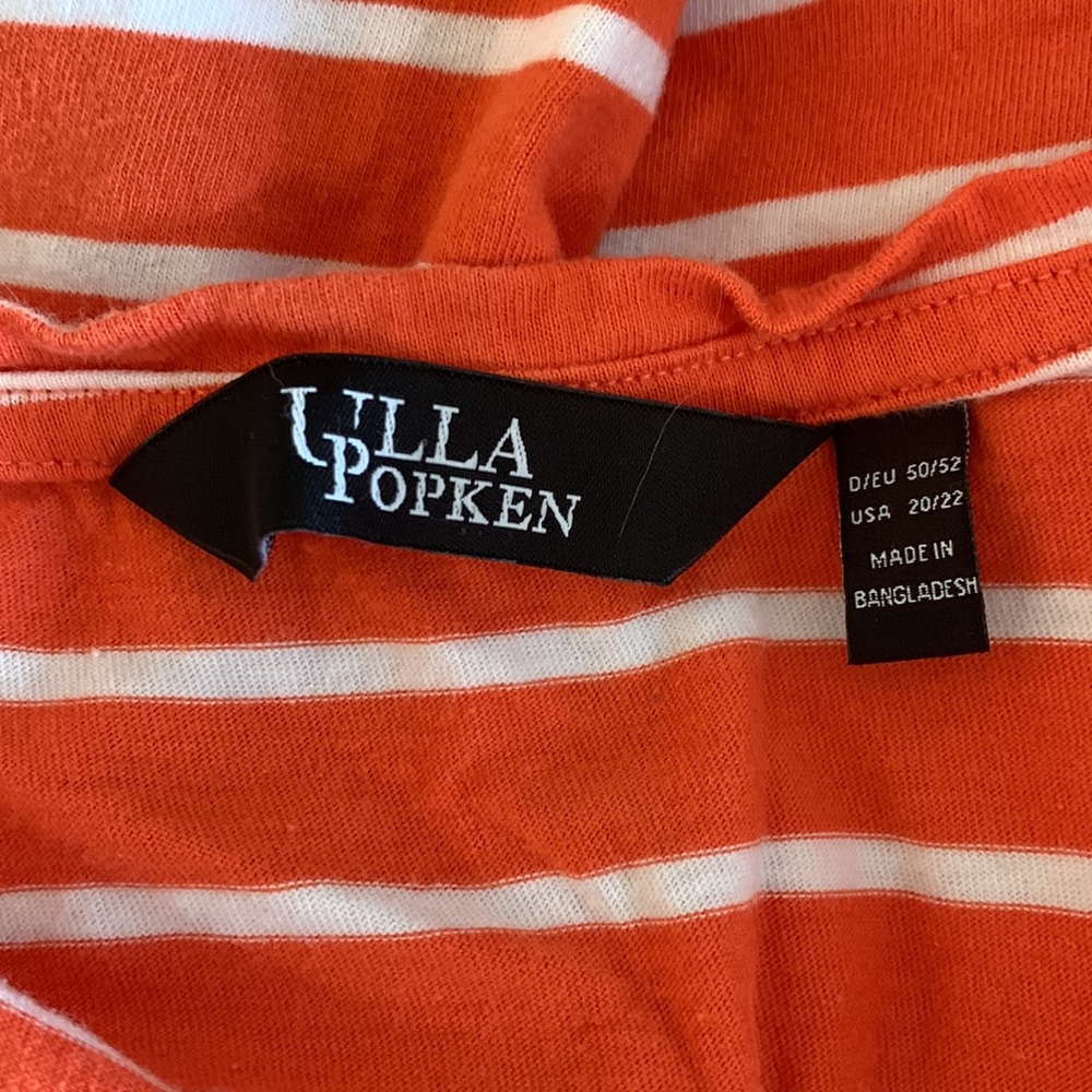 Ulla Popken 20/22 Tee Orange White Stripe - Picture 6 of 7